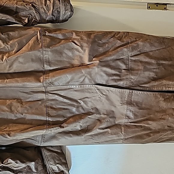 Leather coat, VINTAGE! Long leather coat. Brown. Pelle Studio. - Picture 7 of 10